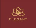 Luxury logo design concept, Flower lotus logo, Beauty or spa logo template