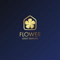 A Luxury Logo Flower with drop water icon or Floral emblem. For Business Royal Hotel Villa Interior Icon and Resort