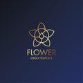 A Luxury Logo Flower with drop water icon or Floral emblem. For Business Royal Hotel Villa Interior Icon and Resort