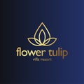 A Luxury Logo Flower with drop water icon or Floral emblem. For Business Royal Hotel Villa Interior Icon and Resort