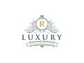 Luxury Logo template in vector for Restaurant, Royalty, Boutique, Cafe, Hotel, Heraldic, Jewelry Royalty Free Stock Photo