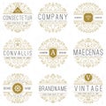 Luxury logo templates set in vintage style Royalty Free Stock Photo