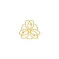 A luxury logo of three flower arranged in a circle