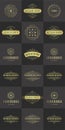 Luxury logos templates set, flourishes calligraphic elegant ornament lines.