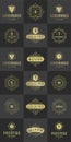 Luxury logos templates set, flourishes calligraphic elegant ornament lines.