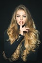 Luxury look. Cosmetic beauty skincare haircare concept - passionate sexy blonde woman with healthy long hair perfect makeup.