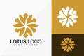 Luxury Lotus Floral Logo Vector Design. Abstract emblem, designs concept, logos, logotype element for template Royalty Free Stock Photo