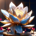 Luxury lotus flower in the pool. 3d rendering AI Generated