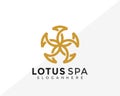 Luxury Lotus Spa Logo Design. Creative Idea logos designs Vector illustration template Royalty Free Stock Photo