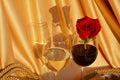 Luxury love concept. Wine and rose. Royalty Free Stock Photo