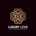 Luxury Love Flower Fashion Modern Logo Icon Design Vector Illustration