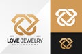 Luxury Love Jewelry Logo Design Vector illustration template