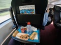 Luxury lunch inside Eurostar first train with Metropolitan magazine newspaper