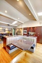 Luxury mahogany Kitchen with modern furniture.