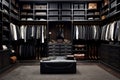 Luxury male wardrobe interior. Generate Ai