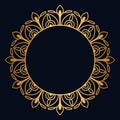 Circle gold frame with Luxury mandala design Royalty Free Stock Photo