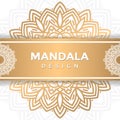 Luxury mandala design gold color Wedding invitation Premium Vector