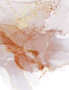 Luxury marble and gold abstract background texture. Red orange marbling liquid flow, acrylic ink pouring art with natural luxury s Royalty Free Stock Photo