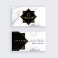 Luxury marble style black and white business card