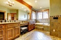 Luxury master bathroom with lots of space. Royalty Free Stock Photo