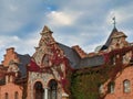 Luxury medieval mansion with ivy-covered walls Royalty Free Stock Photo