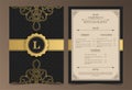 Luxury Menu Layout with Ornamental Elements Royalty Free Stock Photo