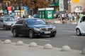 Luxury Mercedes-Benz class speeding on empty highway Royalty Free Stock Photo