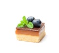 Luxury millionaires shortbread cookie with blueberry and mint l Royalty Free Stock Photo