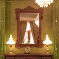 Luxury mirror in the restaurant banquet