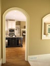 Luxury Model Home Kitchen Arch door Royalty Free Stock Photo