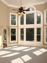 Luxury Model Home Living Room Arched Window Wall Royalty Free Stock Photo