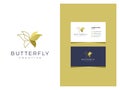 Luxury Modern Creative Butterfly Logo with Business Card Royalty Free Stock Photo