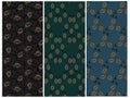 Luxury Modern Elegant Seamless Floral Pattern Bundle Royalty Free Stock Photo
