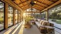 Luxury Modern Home Sun Porch. Generative AI Royalty Free Stock Photo