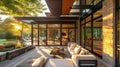 Luxury Modern Home Sun Porch. Generative AI Royalty Free Stock Photo