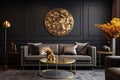 Luxury Modern Living: Dark Hues, Gold Accents, and Artistic Depth