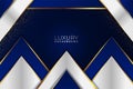 Luxury Modern Royal Abstract Geometric Navy Pattern with Golden Line and Background