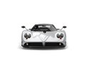 Luxury modern sports car - silver with black side panels - front view Royalty Free Stock Photo