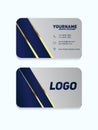 Luxury and modern. vector business card template. design dark blue and gold color Royalty Free Stock Photo