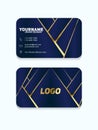 Luxury and modern. vector business card template. design dark blue and gold color Royalty Free Stock Photo