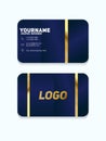 Luxury and modern. vector business card template. design dark blue and gold color Royalty Free Stock Photo