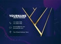 Luxury and modern. vector business card template. design dark blue and gold color Royalty Free Stock Photo