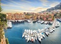 Luxury Monaco-Ville harbour of Monaco, Cote d`Azur Royalty Free Stock Photo