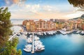 Luxury Monaco-Ville harbour of Monaco, Cote d`Azur Royalty Free Stock Photo