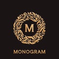 Luxury monogram emblem template.