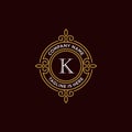 Luxury monogram letter K logotype. premium brand icon. elegant alphabet/initial frame design vector