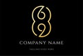 Luxury 8 or 689 Monogram Logo Design Vector Royalty Free Stock Photo