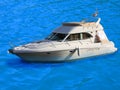 Luxury motor boat in the bay Royalty Free Stock Photo