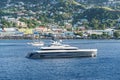 Luxury motor mega yacht Elandess in harbor of the Kingstown, Saint Vincent and the Grenadines