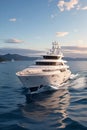 Luxury motor yacht in the blue sea, super yacht, mega yacht